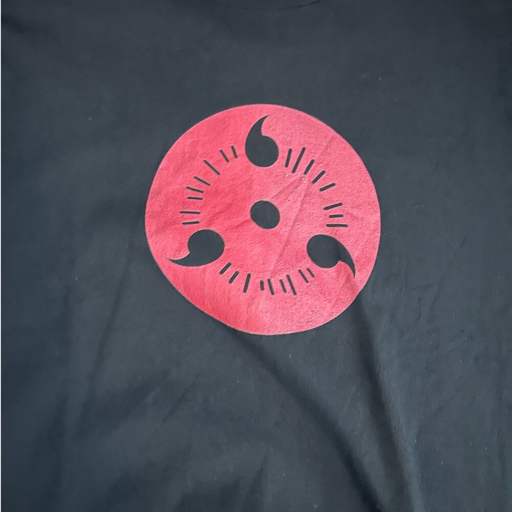 ATSUKO NARUTO Kakashi Hatake Anime Black Long Sleeve Tee Size M